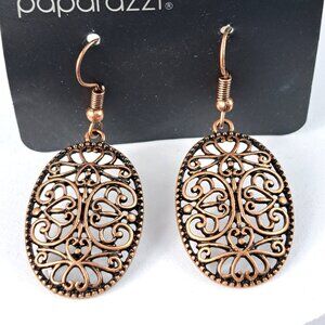 Paparazzi Copper Tone Oval Earrings